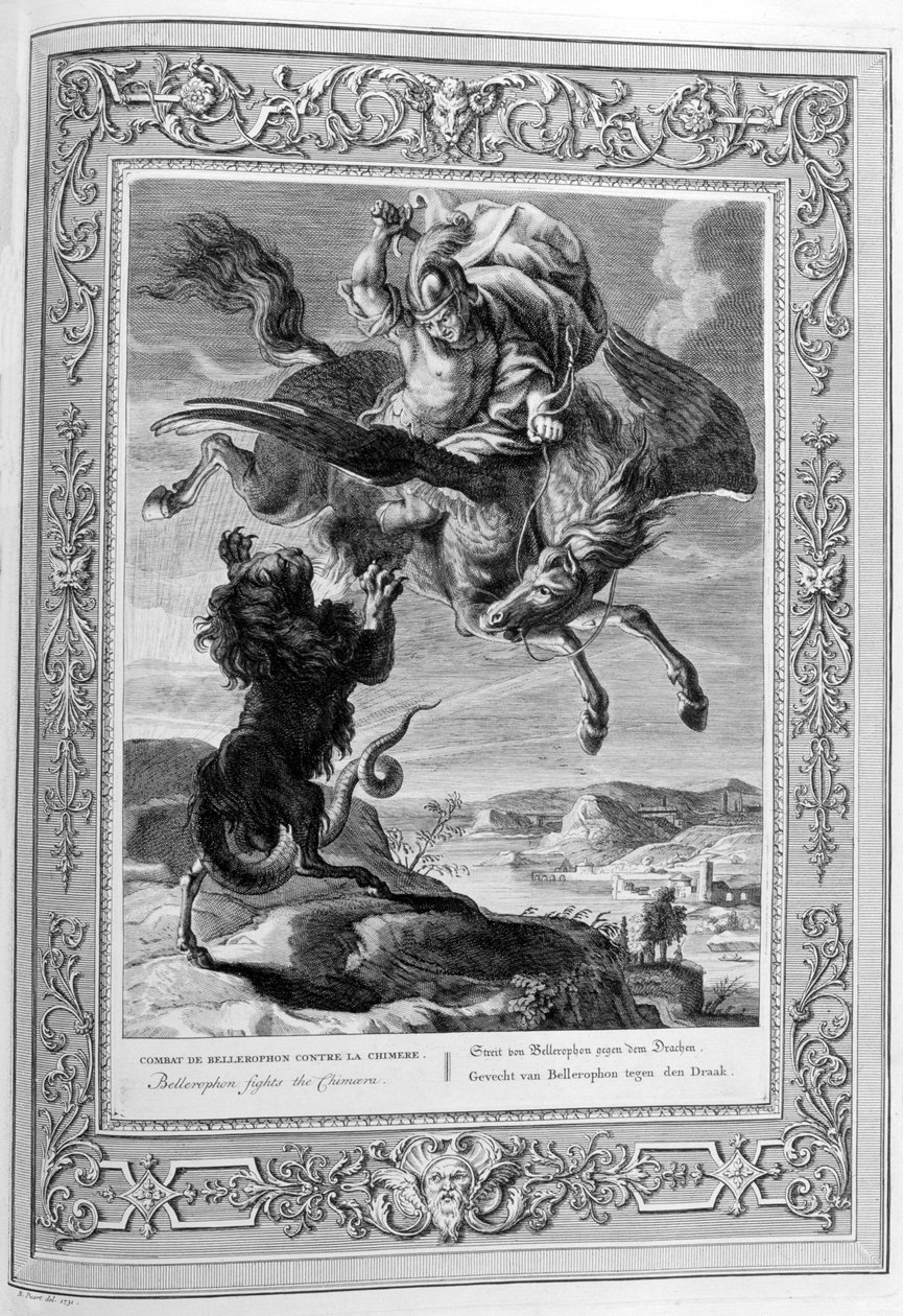 Bellérophon combat la Chimère, 1733 - Bernard Picart