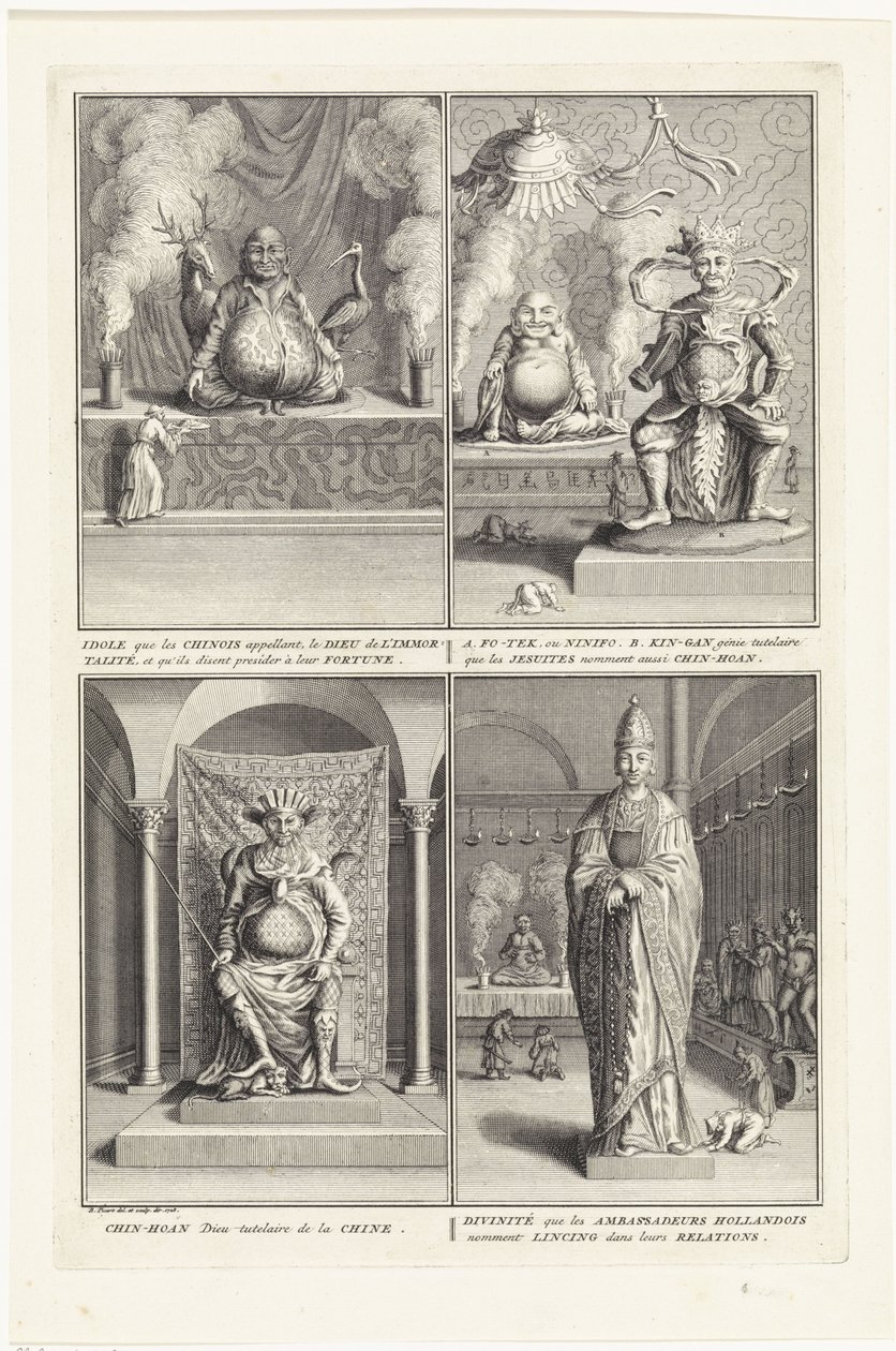 Quatre dieux chinois, 1728 - Bernard Picart