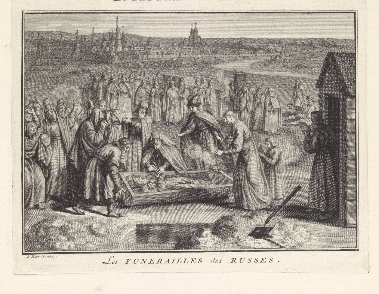 Funérailles en Russie, 1732 - Bernard Picart