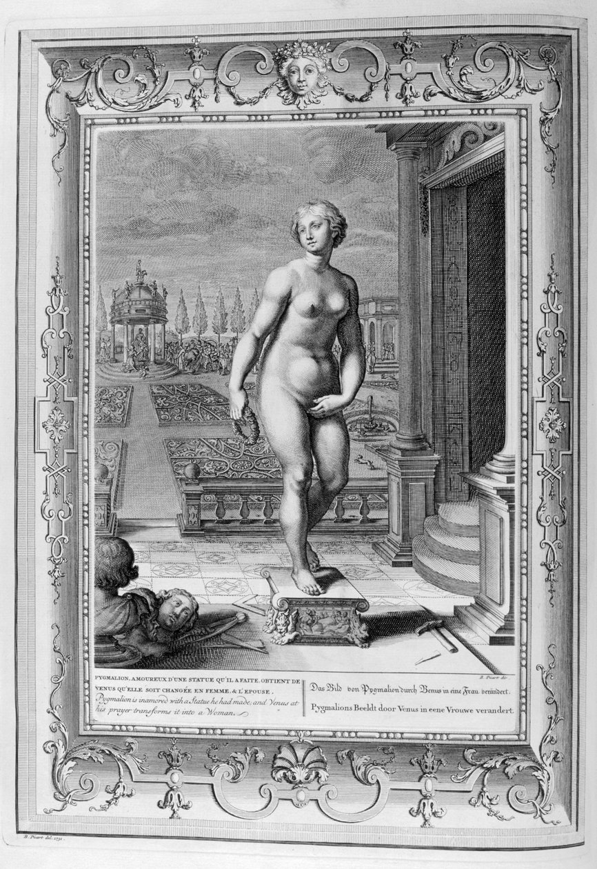 La sculpture de Pygmalion (gravure) - Bernard Picart