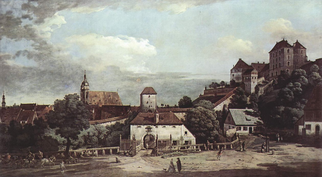 Pirna vue du côté sud, avec fortifications et Obertor - Bernardo Bellotto