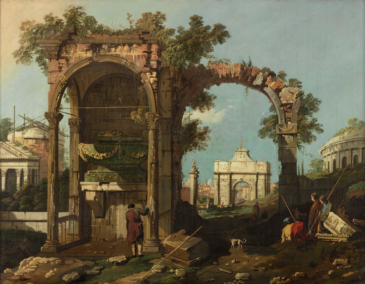 Ruines et figures, Périphérie de Rome près du tombeau de Cecilia Metella, vers 1750-1775 - Bernardo Bellotto