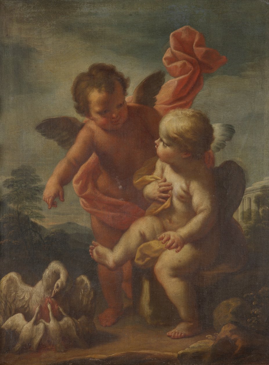 Cupidons avec des oies - Bernardo Arniconi