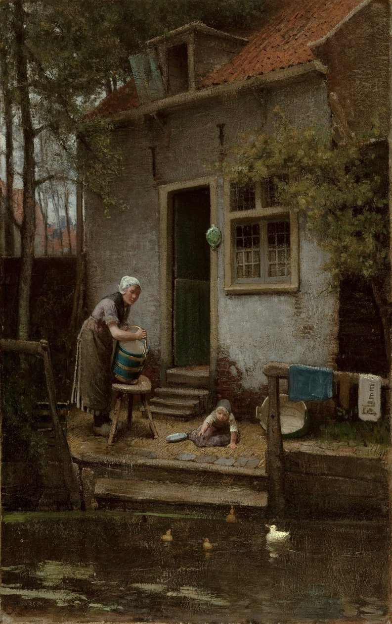 Nourrir les canards - Bernardus Johannes Blommers or Bloomers