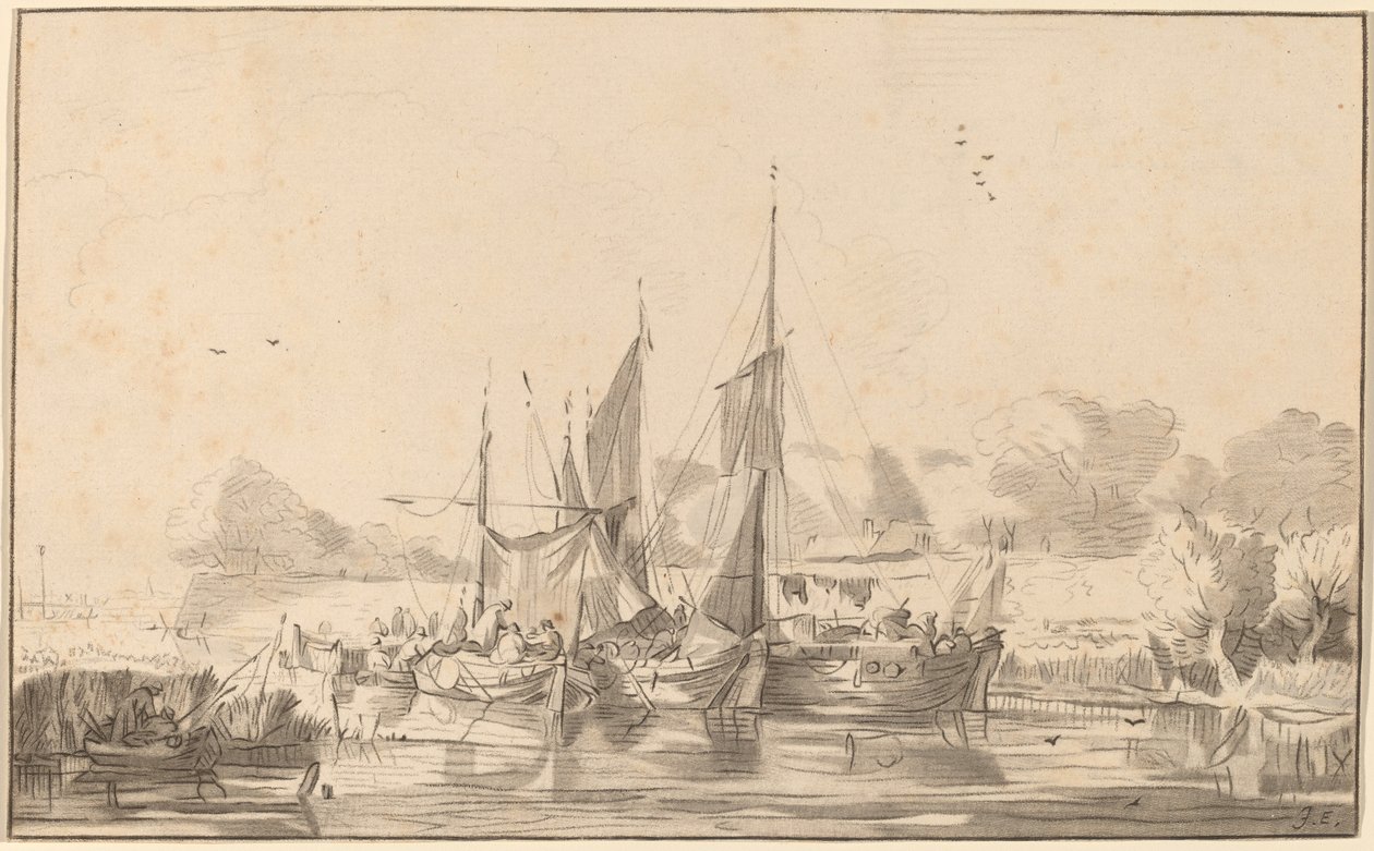 Canal à Utrecht, 1771, publié en 1787 - Bernhard Schreuder
