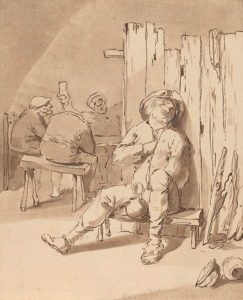 Paysanne ivre dans une auberge, 1775 - Bernhard Schreuder