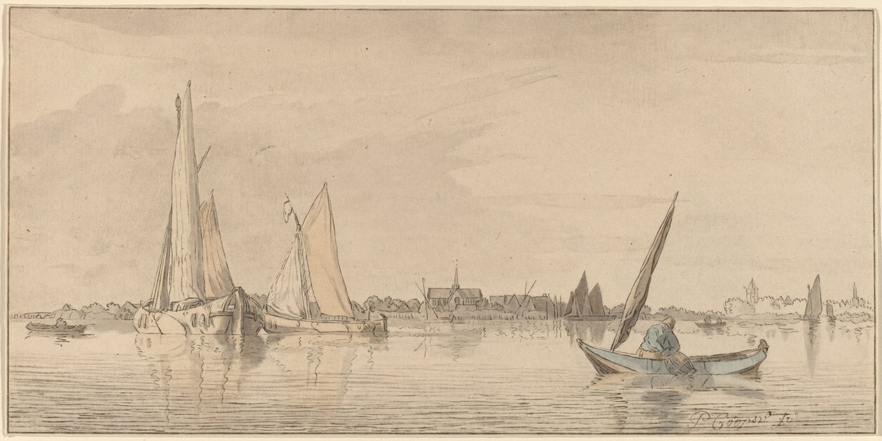Rivière avec ville - Bernhard Schreuder