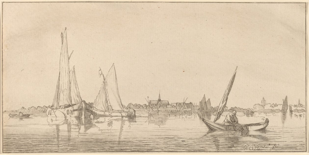 Rivière avec ville - Bernhard Schreuder