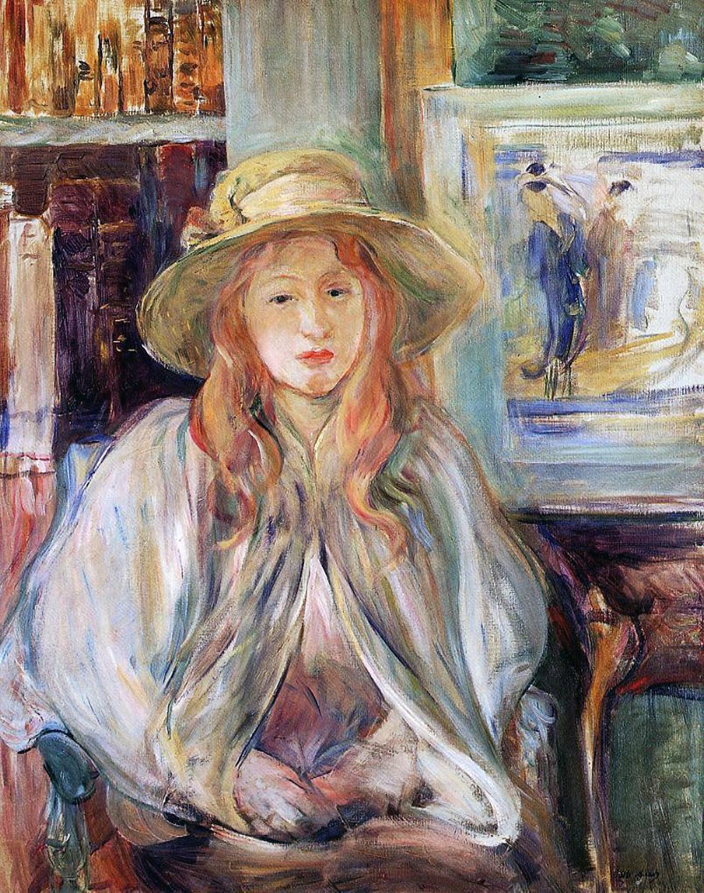 Julie Manet avec un chapeau de paille, 1892 - Berthe Morisot