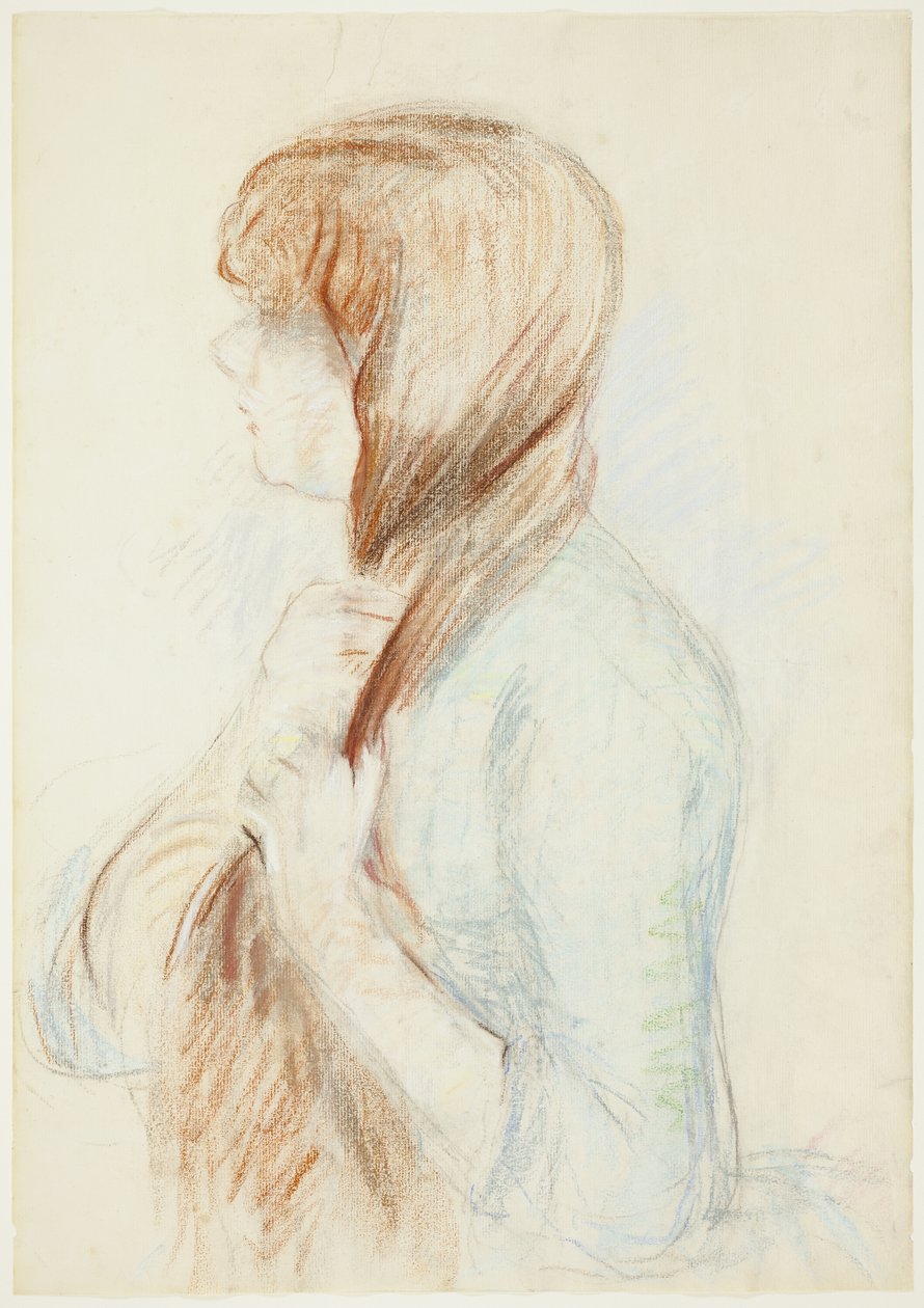 Fille tressant ses cheveux (La Natte) - Berthe Morisot