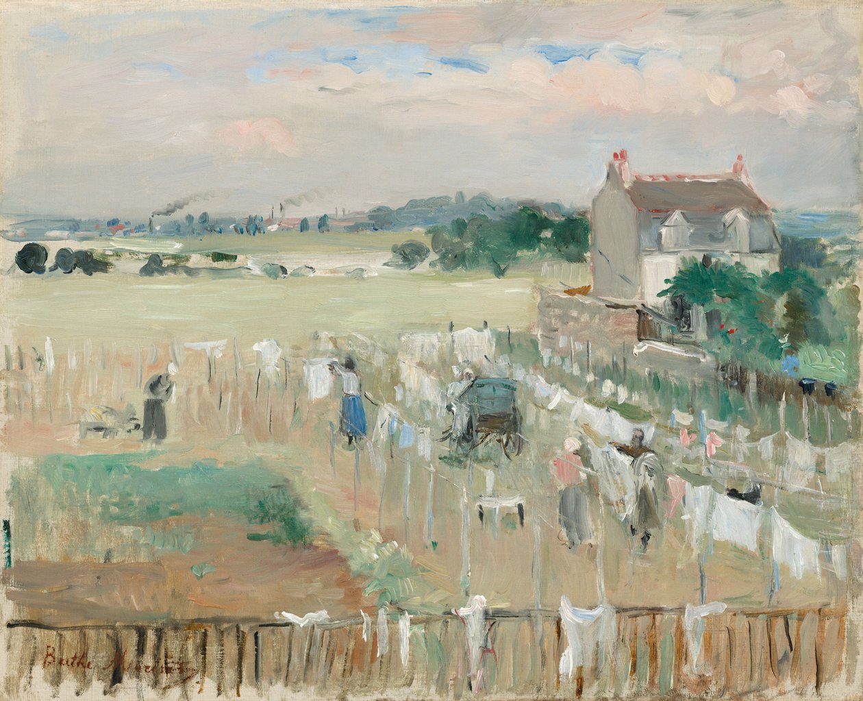 Étendre le linge à sécher - Berthe Morisot