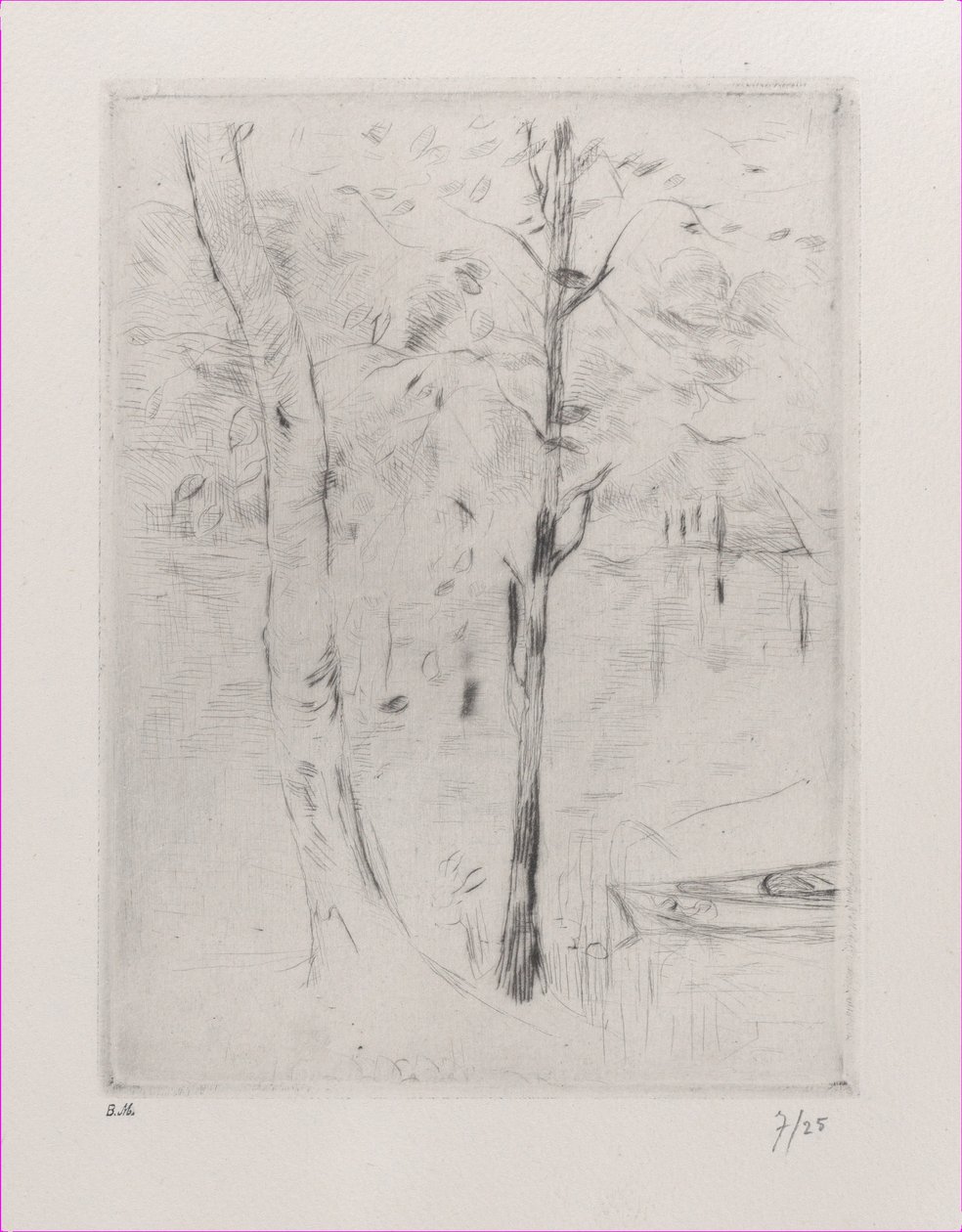 Paysage avec troncs d