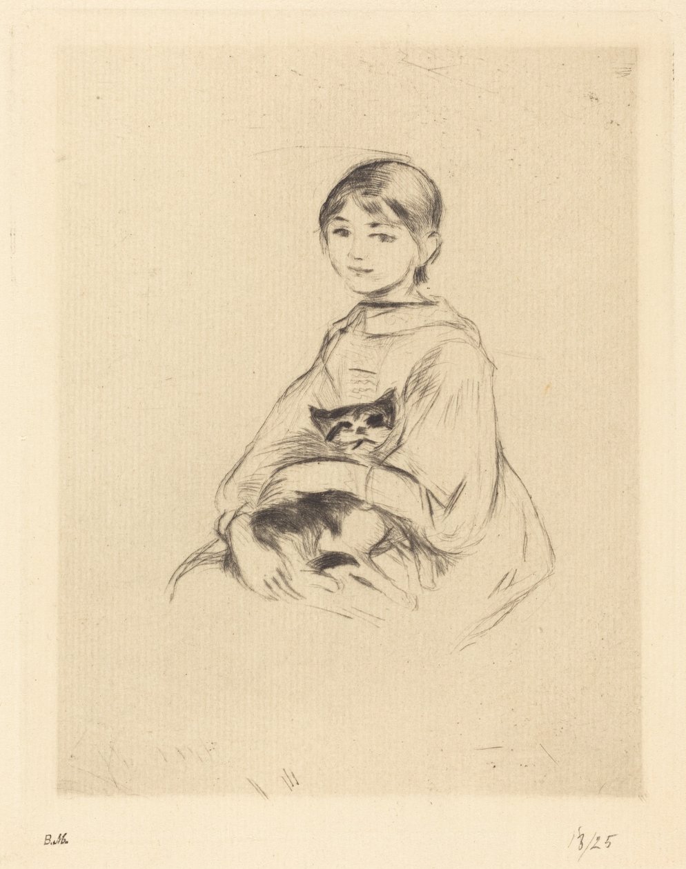Petite fille avec chat - Berthe Morisot