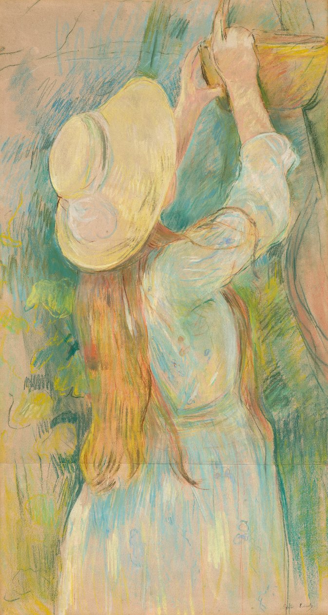Jeune fille tenant un panier - Berthe Morisot