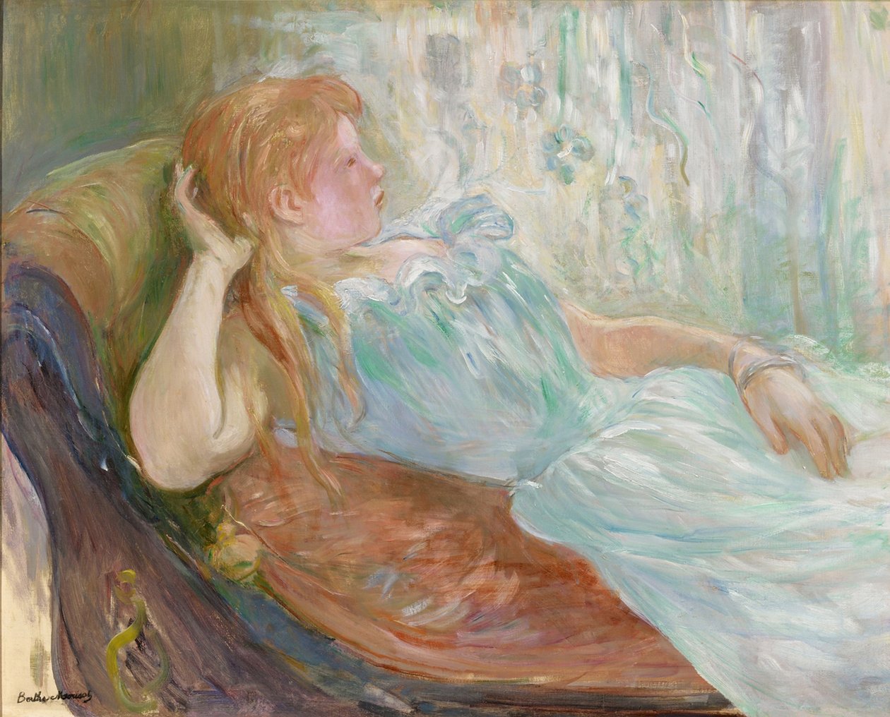Jeune femme sur un canapé - Berthe Morisot