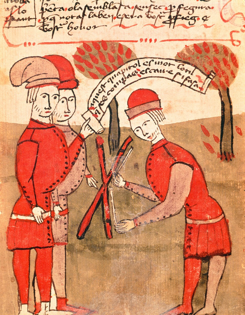 Ms 327 fol.218r Mesurer un champ, de 