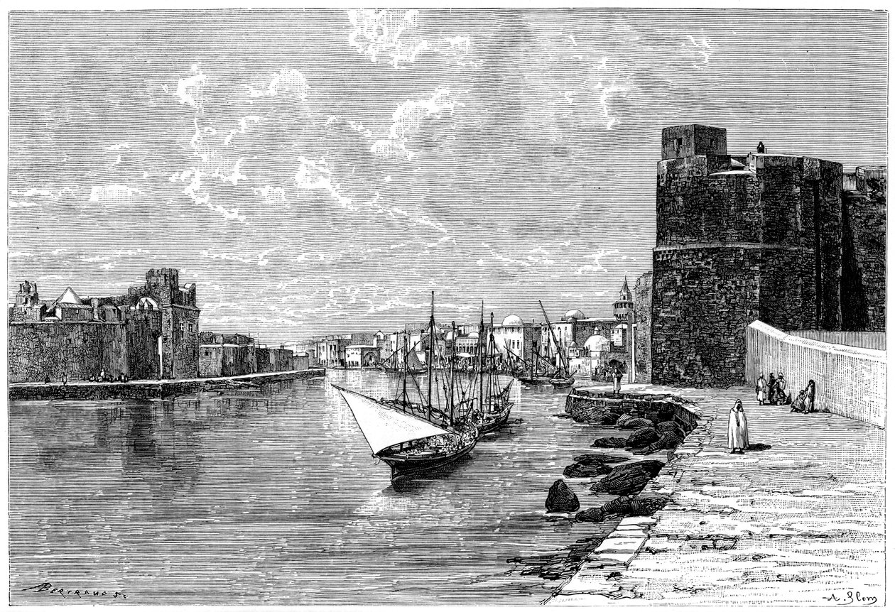 Bizerte, vue de la Kasbah, vers 1890 - Auguste Bertrand