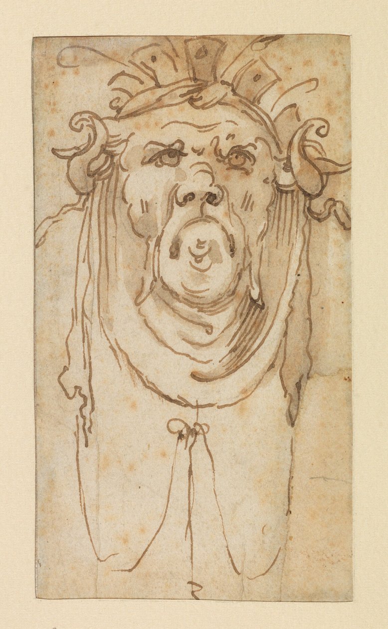 Masque grotesque, XVIIe siècle - Bolognese School