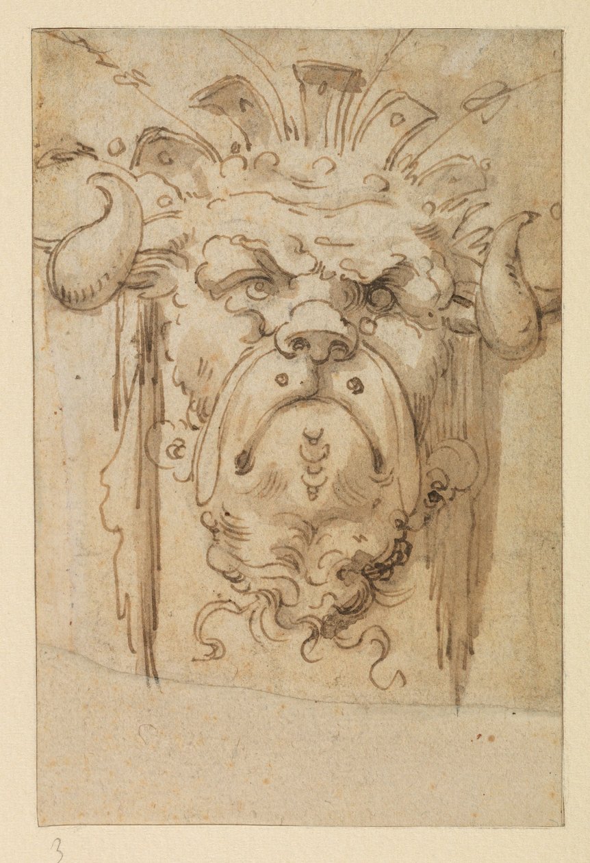 Masque grotesque, XVIIe siècle - Bolognese School