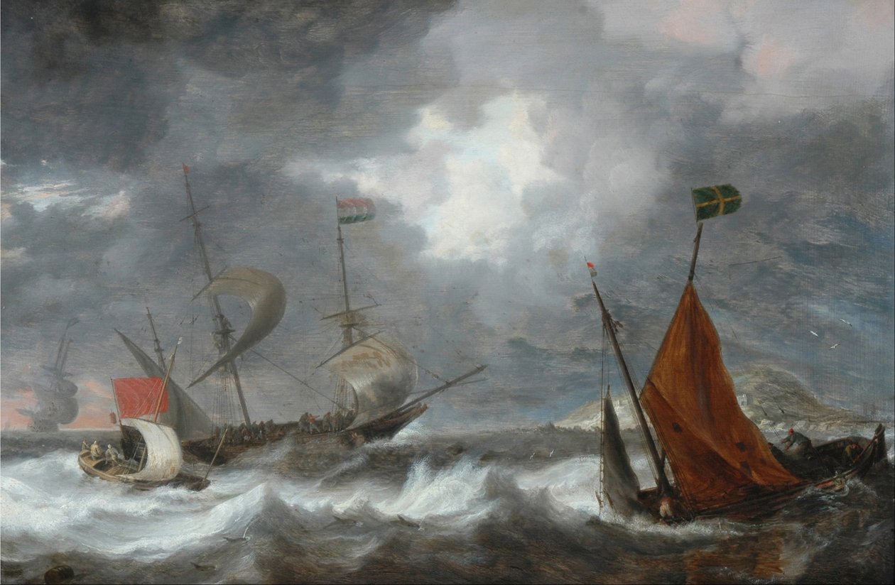 Tempête en Mer avec Voiliers - Bonaventura Peeters