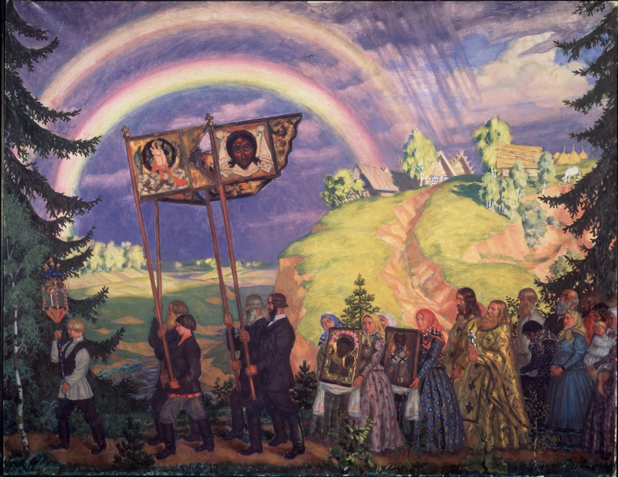 Procession de Pâques, 1915 - Boris Mikhailovich Kustodiev