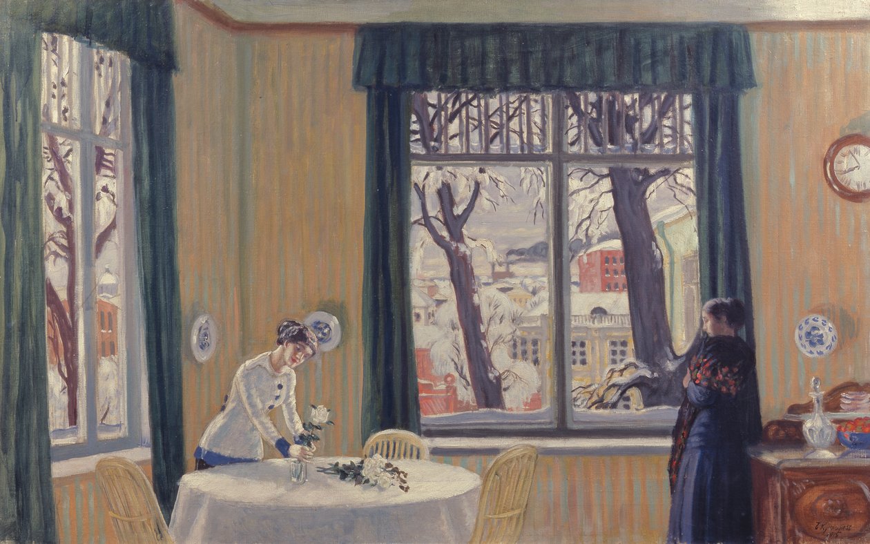 Dans la chambre. Hiver, 1915 - Boris Mikhailovich Kustodiev