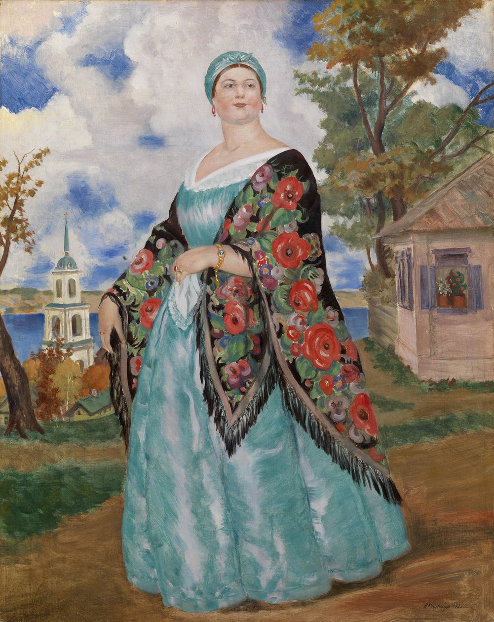Femme de marchand, 1923 - Boris Mikhailovich Kustodiev