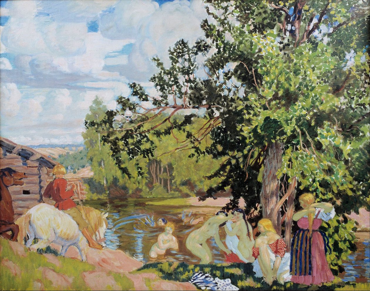 Le Bain, 1910 - Boris Mikhailovich Kustodiev