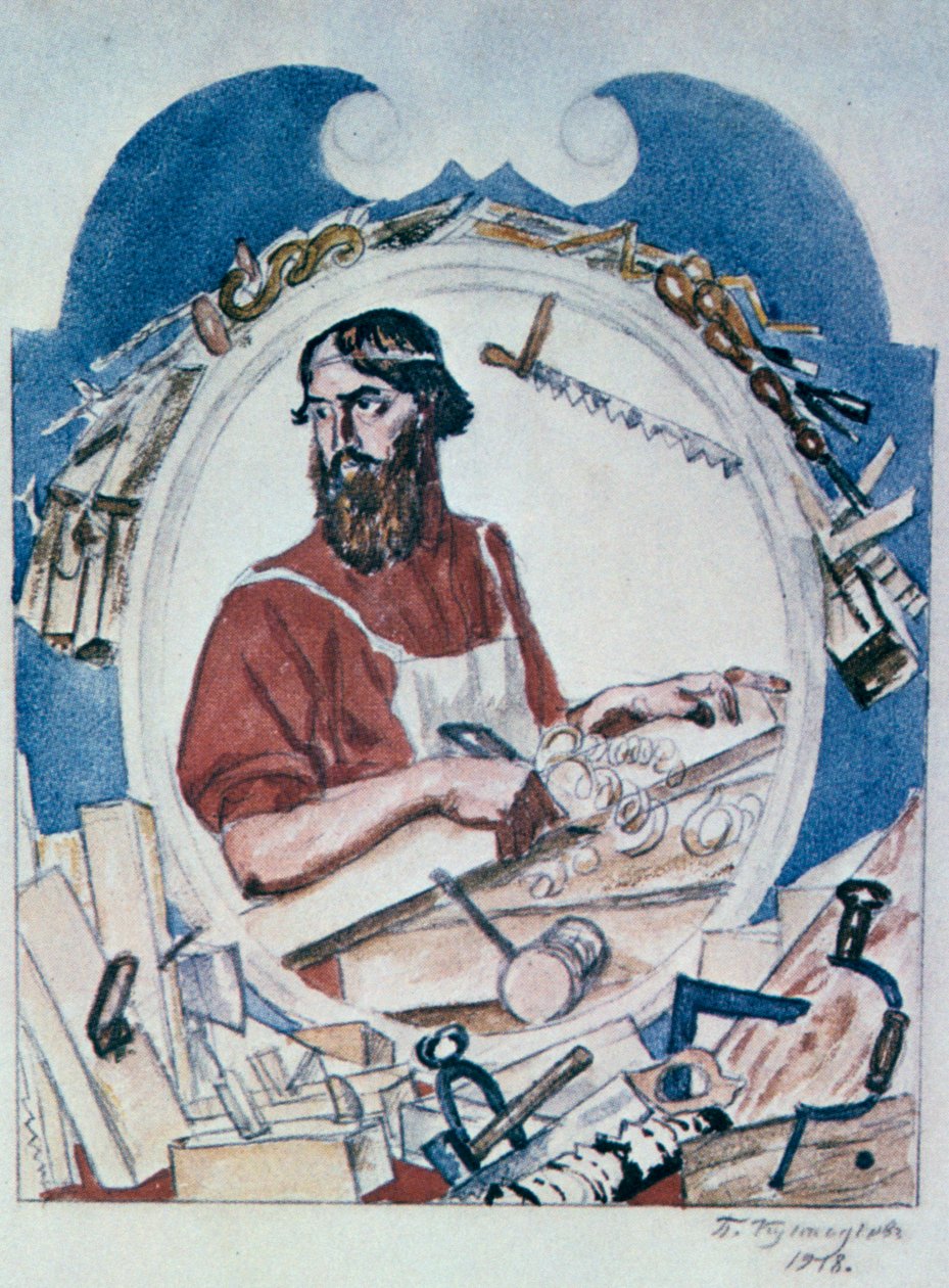Le Charpentier, 1918 - Boris Mikhailovich Kustodiev