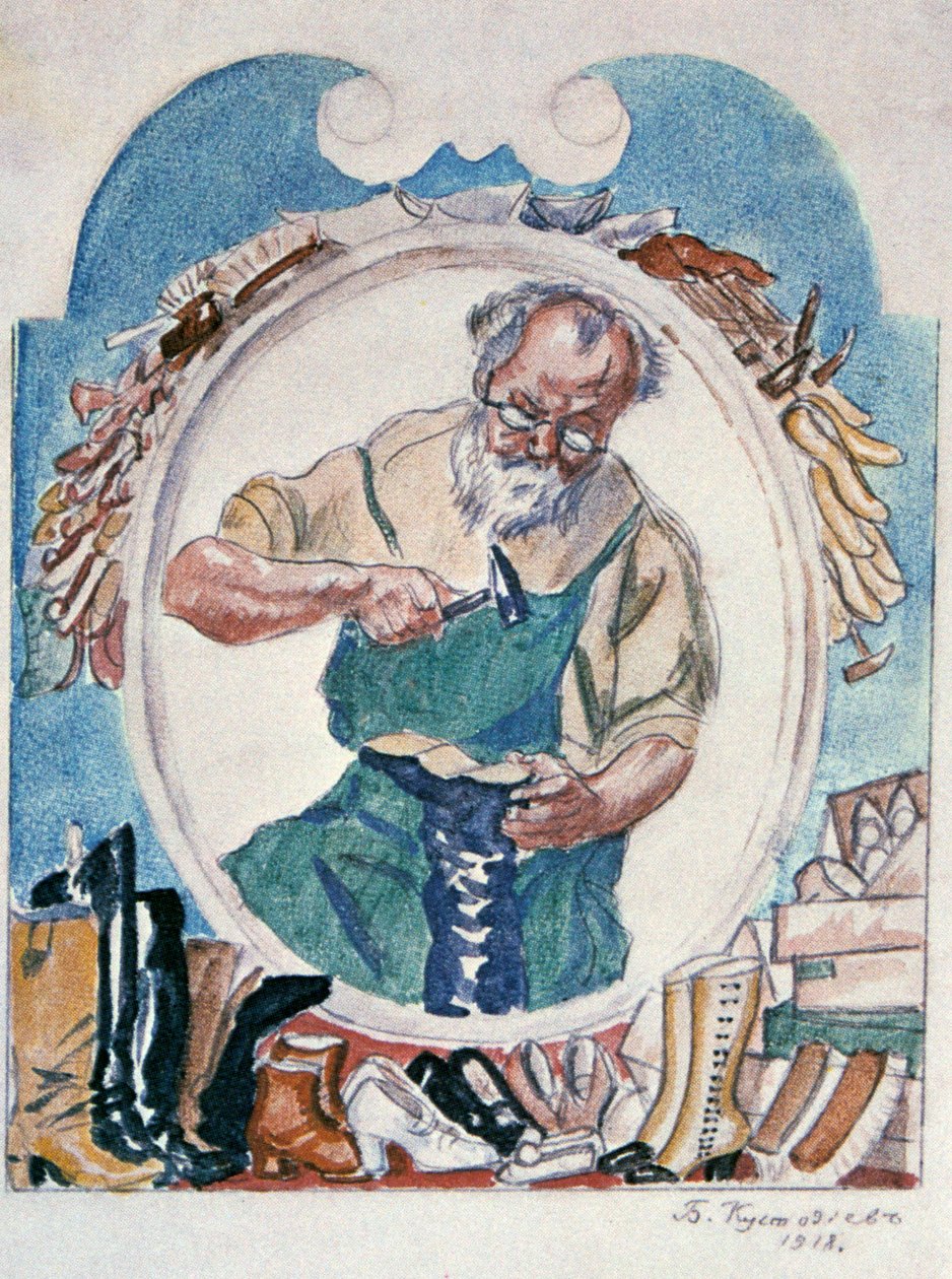 Le Cordonnier, 1918 - Boris Mikhailovich Kustodiev