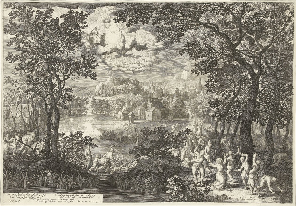 Paysage avec le martyre de saint Étienne - Boëtius Adamsz. Bolswert