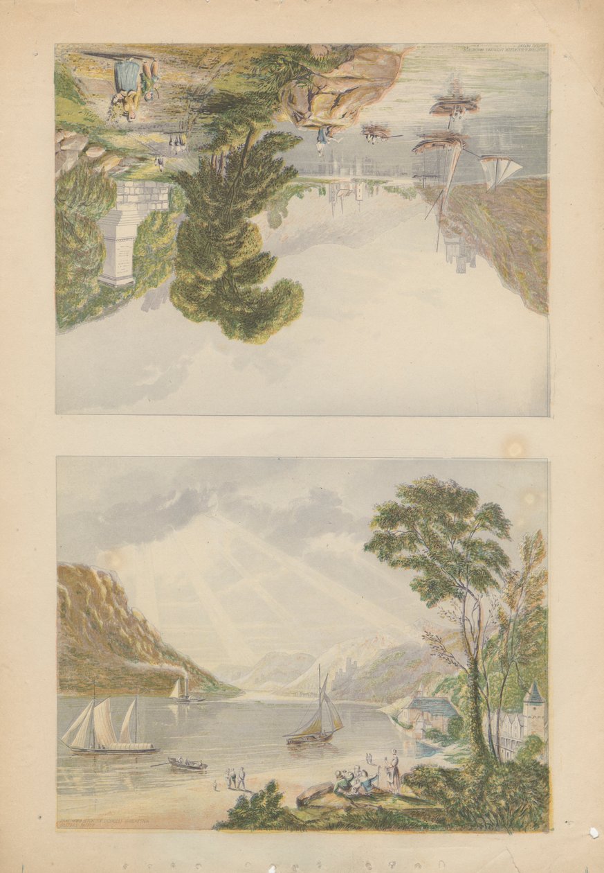 Bacharach et vue près de Bingen - Bradshaw and Blacklock