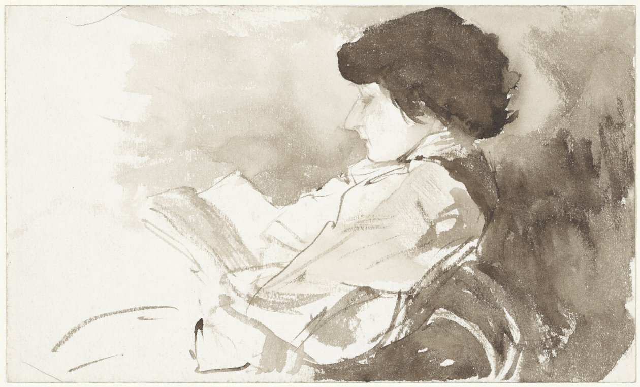Femme lisant, de profil - Bramine Hubrecht