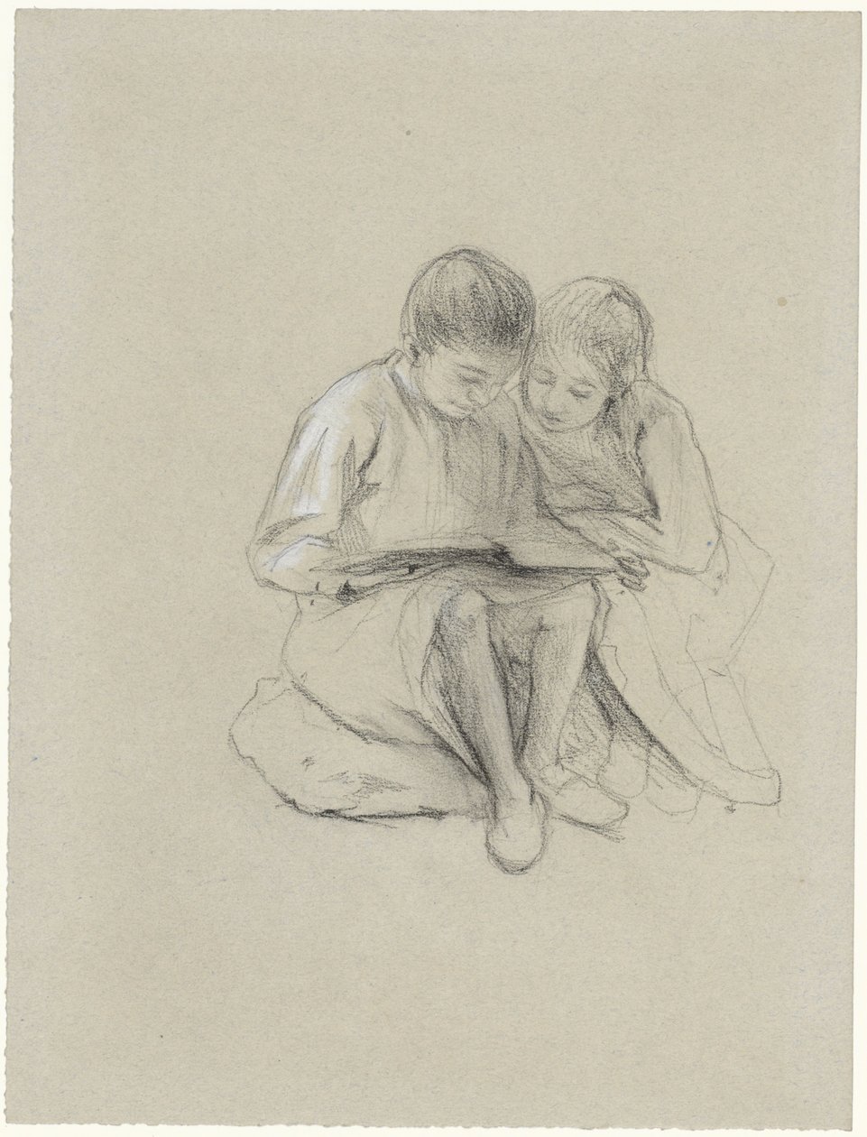 Deux enfants lisant - Bramine Hubrecht