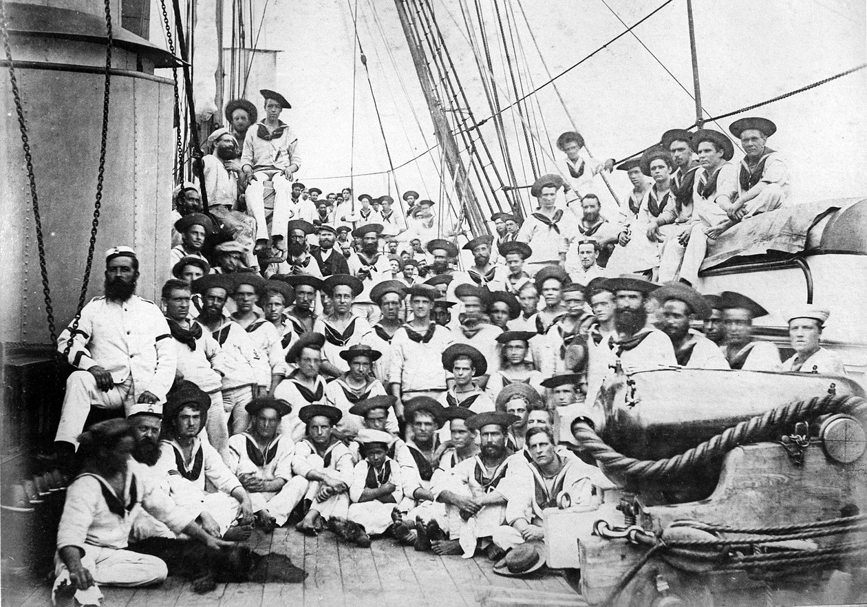 Compagnie à bord du HMS Eclipse, vers 1888 - British Photographer