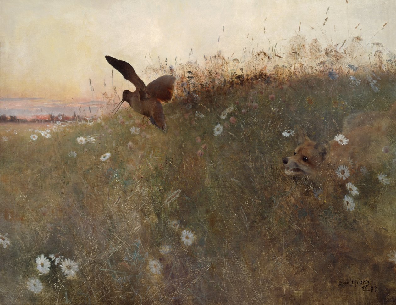 Renard et bécasse - Bruno Andreas Liljefors