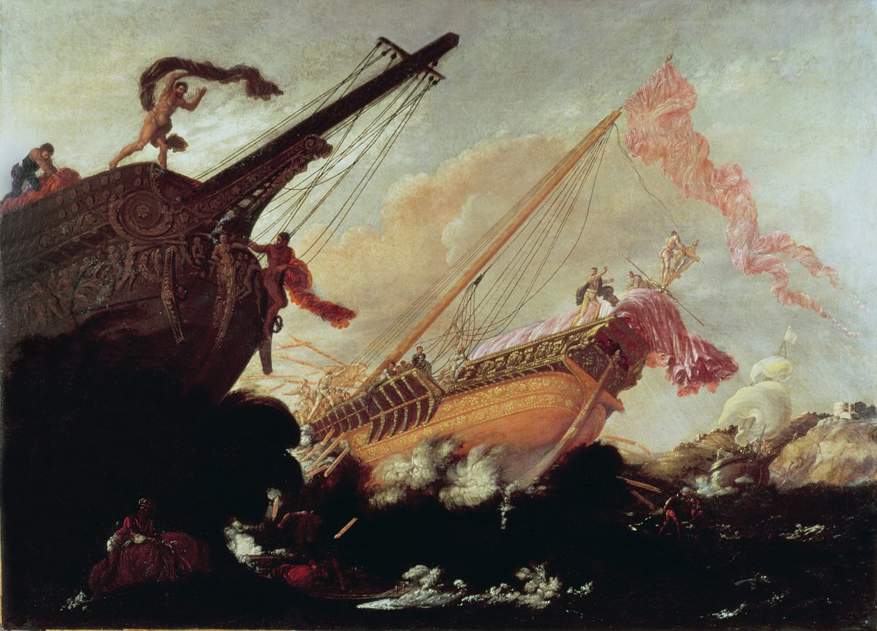 Galions échoués sur un rivage rocheux - Buonamico Agostino Tassi