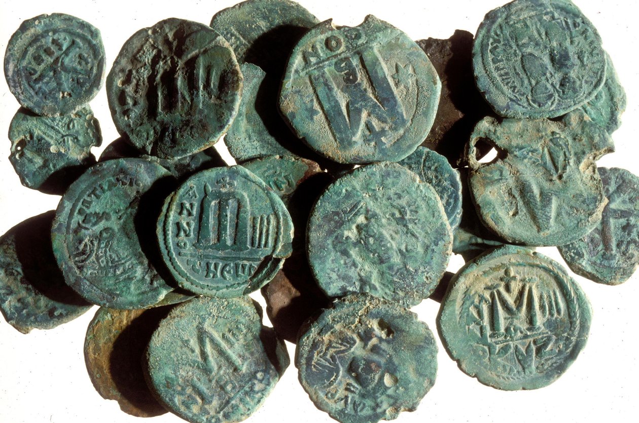 Pièces de monnaie trouvées dans les fouilles de Tibériade - Byzantine