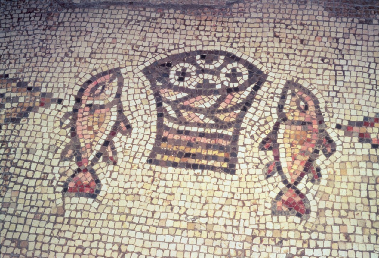 Miracle du pain et des poissons, 5e-6e siècle après J.-C. (mosaïque) - Byzantine
