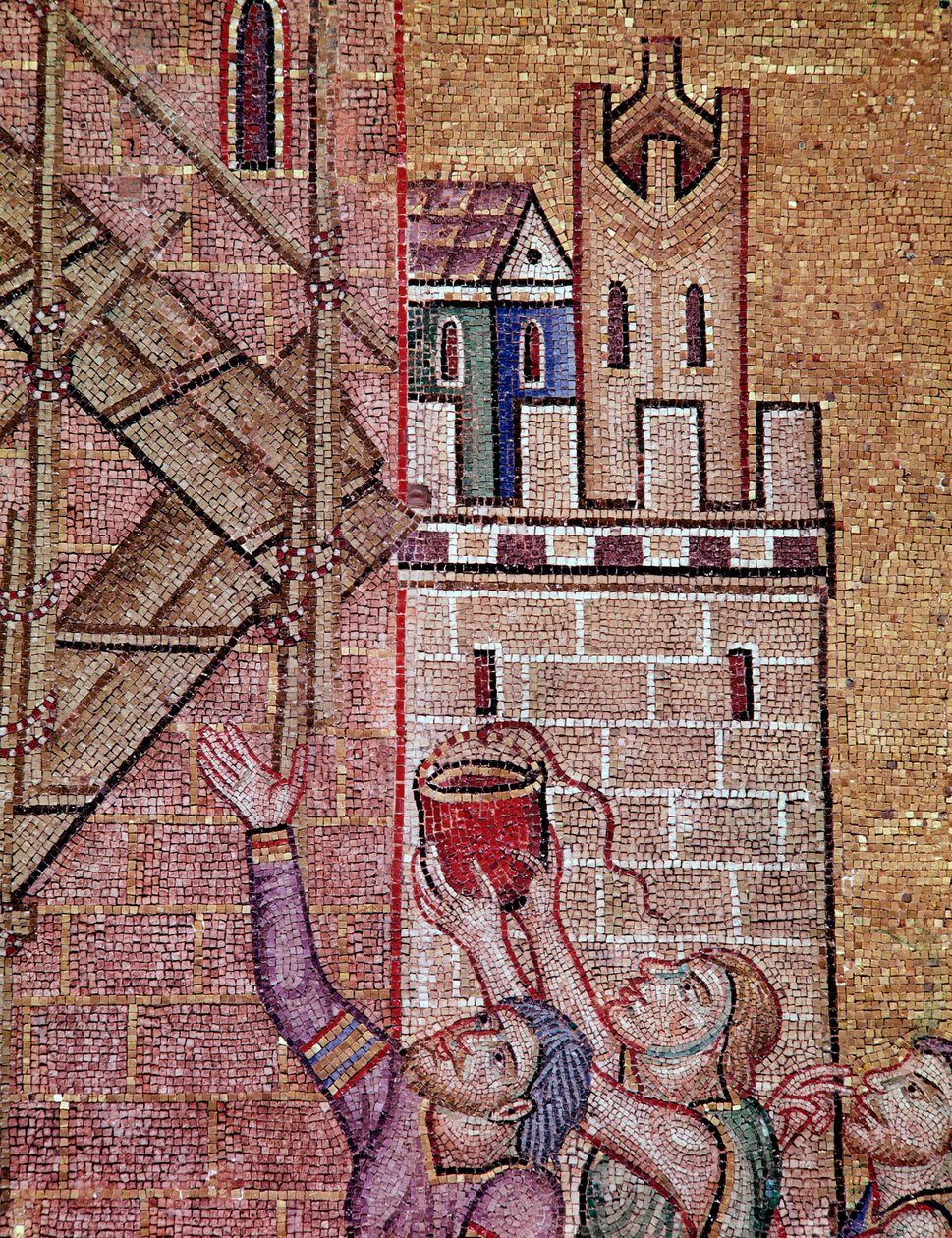 Construction de la tour de Babel (mosaïque) - Byzantine
