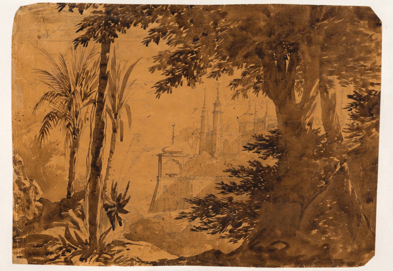 Toile de fond. Esquisse pour une pièce de membre de l