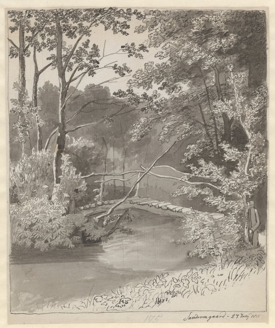 Pont dans le jardin de Sanderumgaard - Christoffer Wilhelm Eckersberg