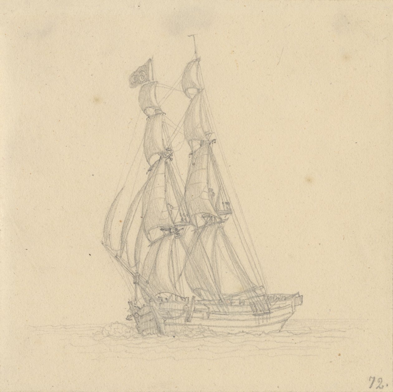 Un brig - Christoffer Wilhelm Eckersberg