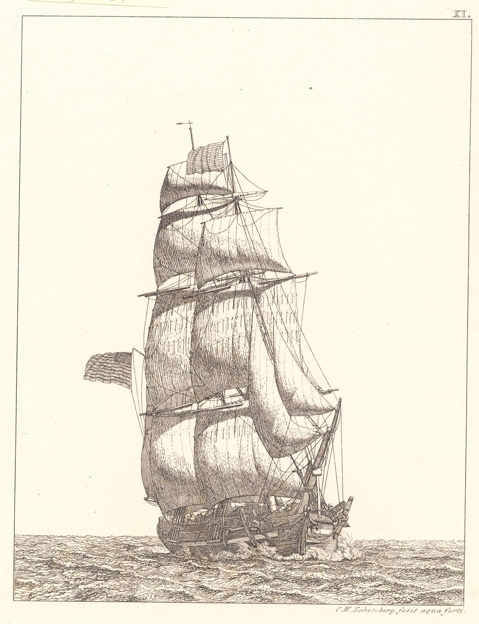 Une brigantine nord-américaine - Christoffer Wilhelm Eckersberg
