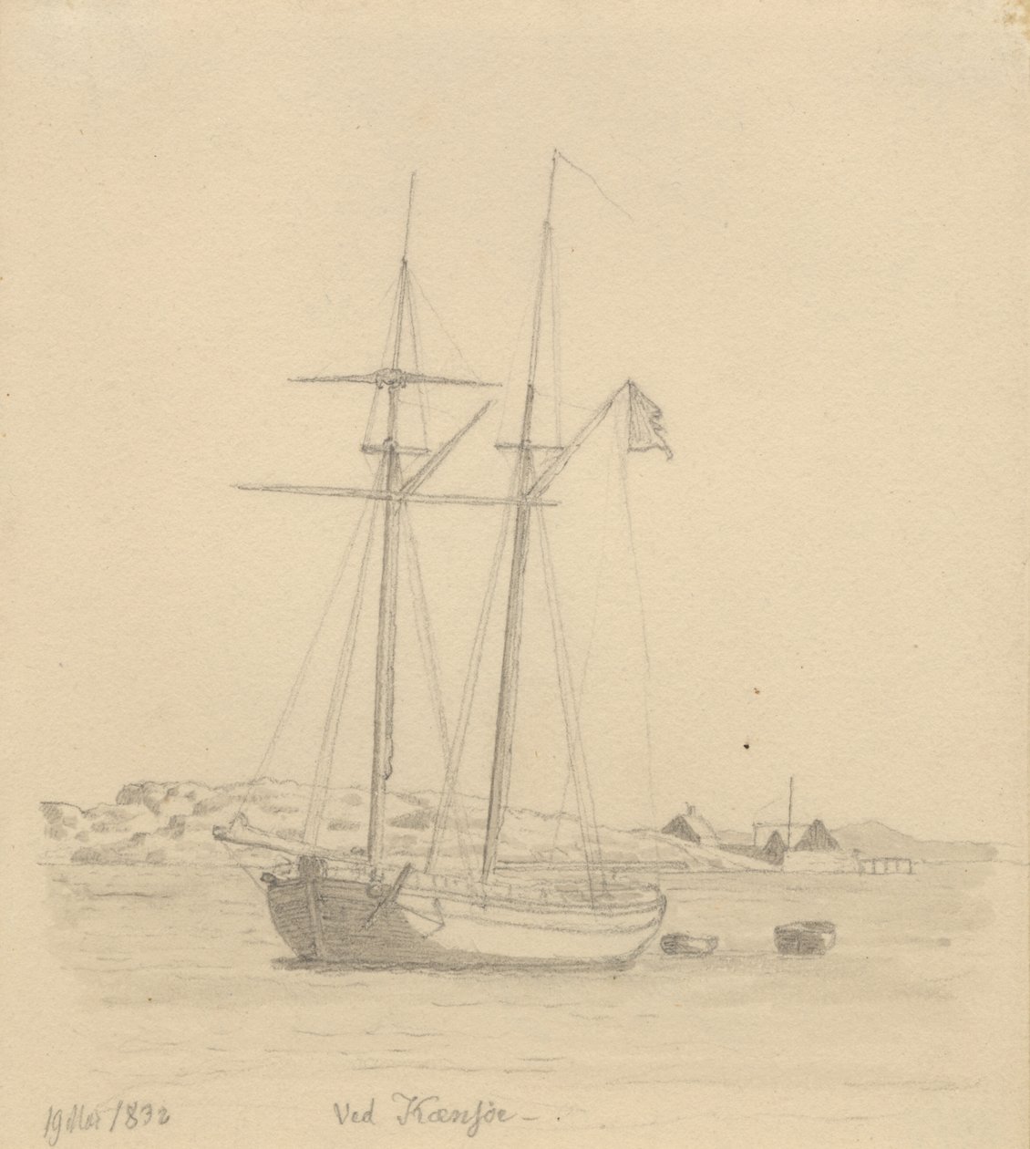 Un schooner - Christoffer Wilhelm Eckersberg