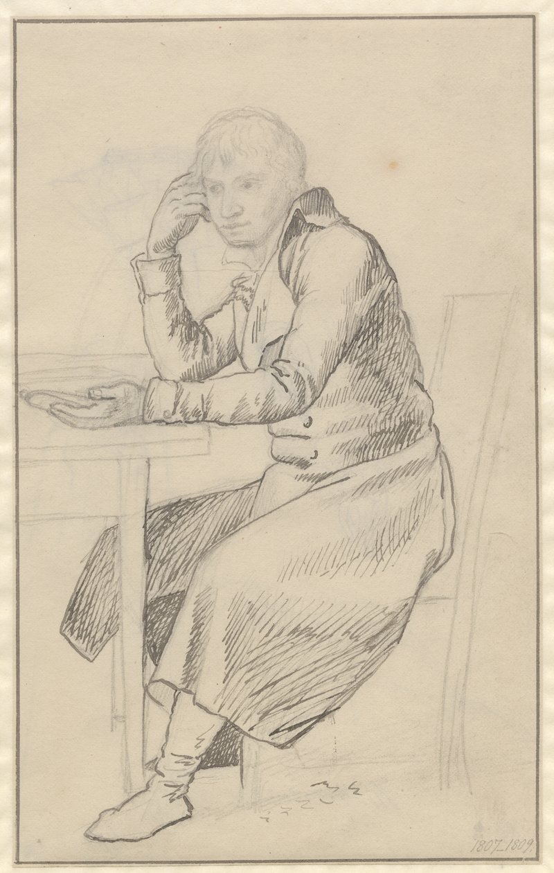 Homme assis à une table - Christoffer Wilhelm Eckersberg