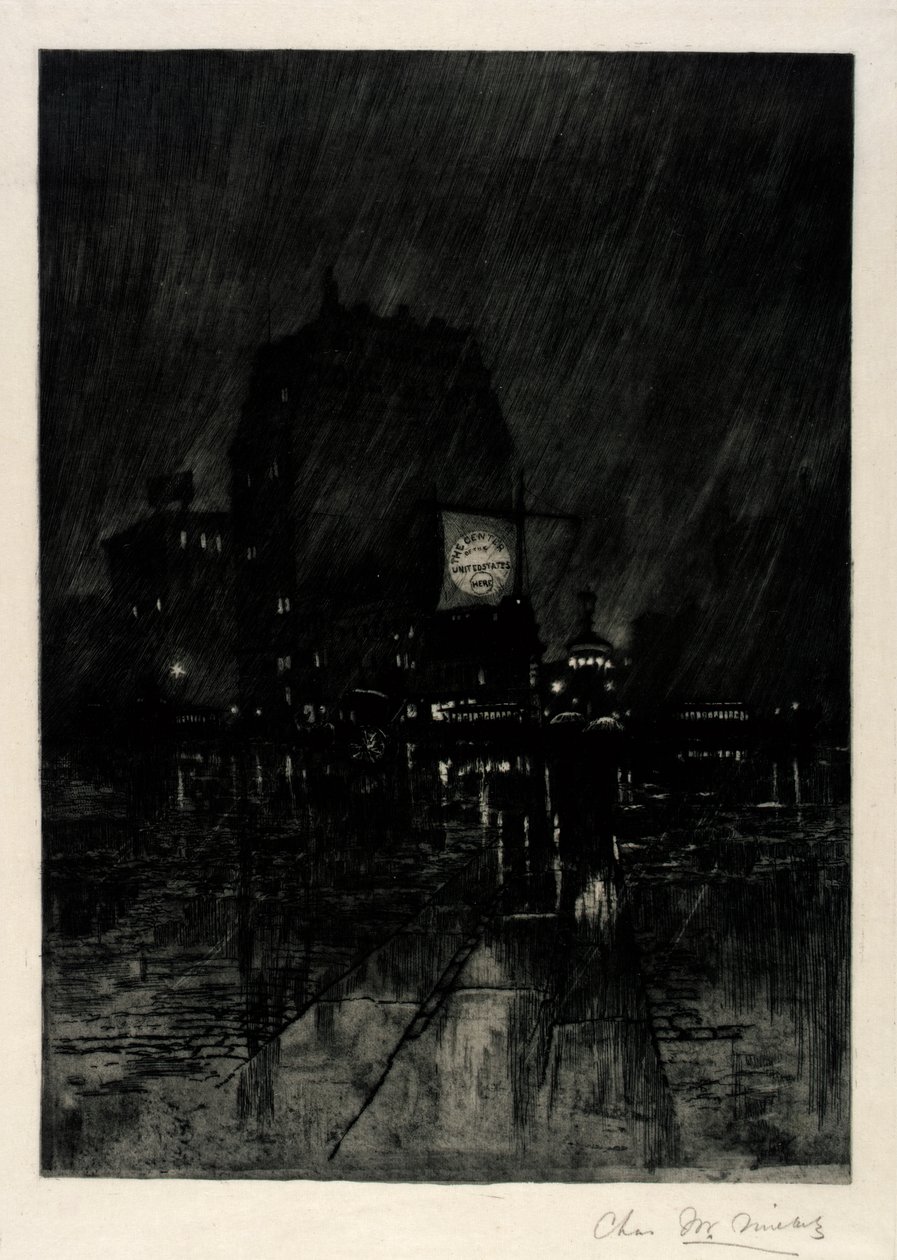 Nuit pluvieuse, Madison Square - C. F. William Mielatz