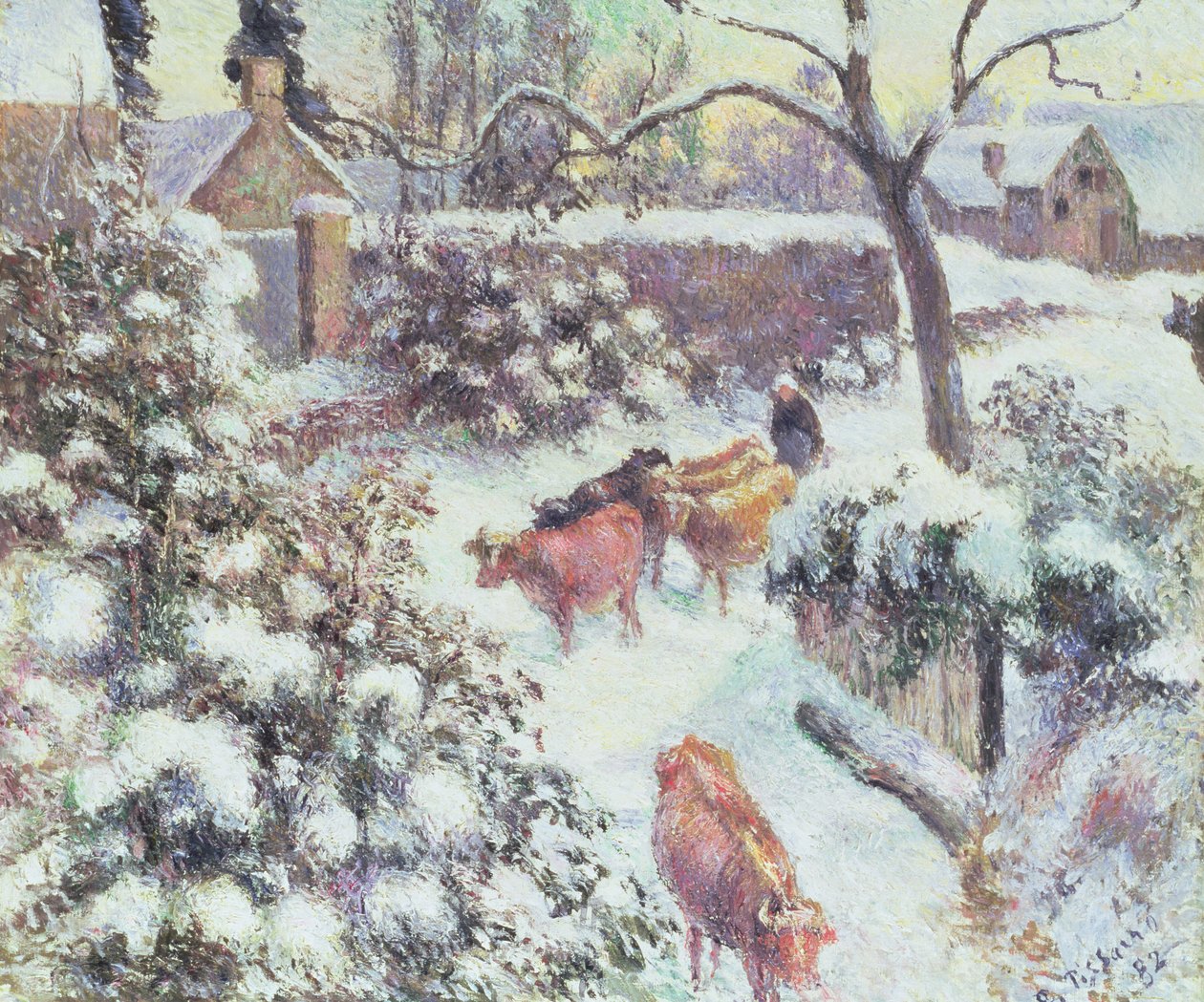 Effet de neige à Montfoucault, 1882 - Camille Jacob Pissarro
