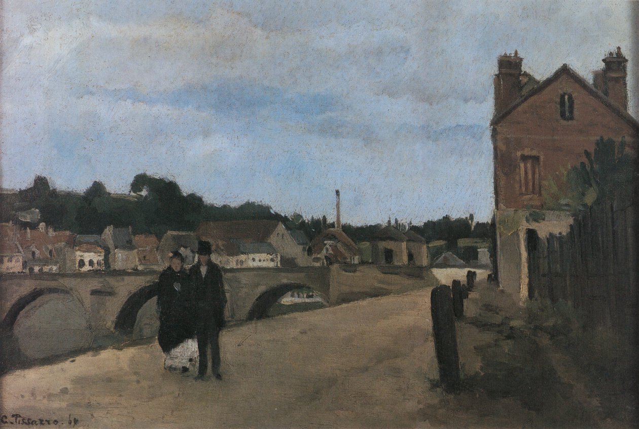 Vue de Pontoise, quai du Pothuis - Camille Jacob Pissarro