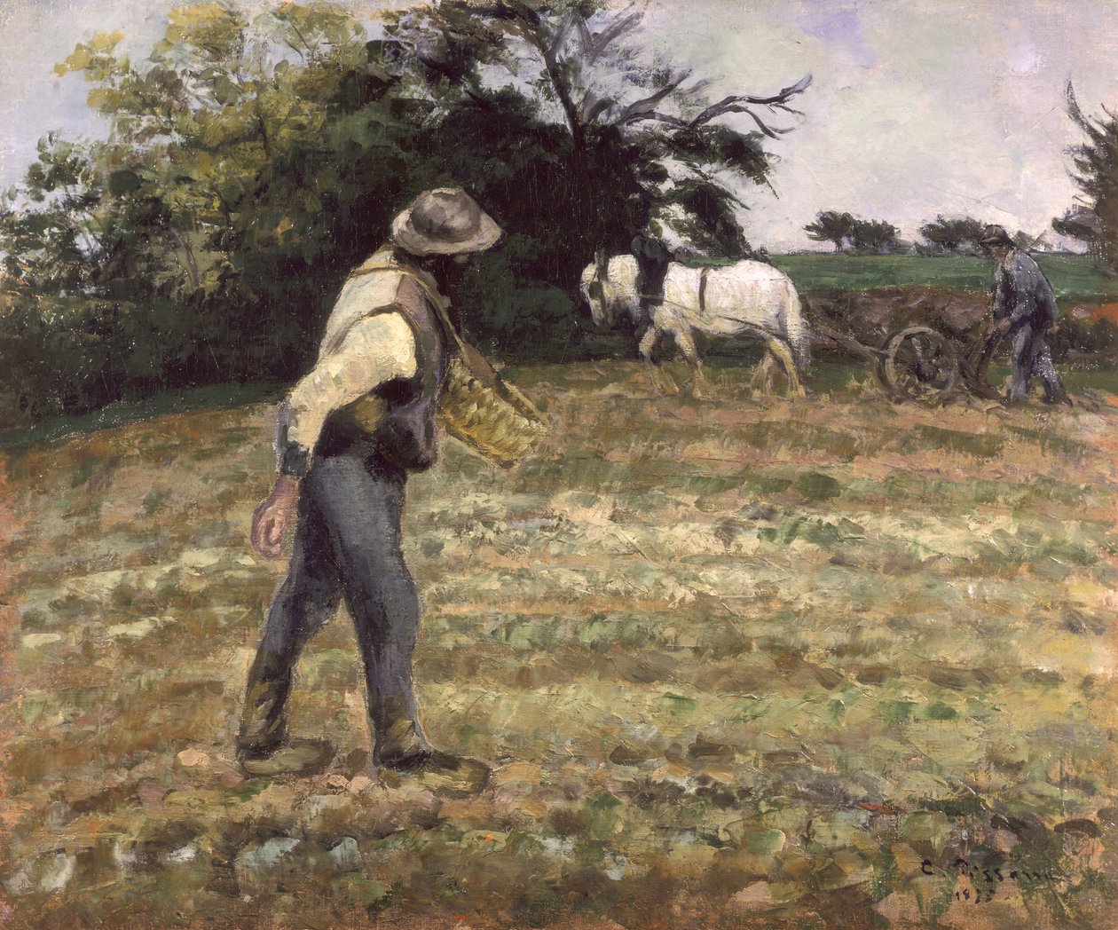 Le semeur, Montfoucault, 1875 - Camille Jacob Pissarro